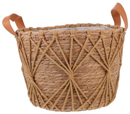 KONTONTY Panier De Rangement Tressé Pour Plantes Panier à Fait Main Pour Décoration Intérieure Et Extérieure Petite