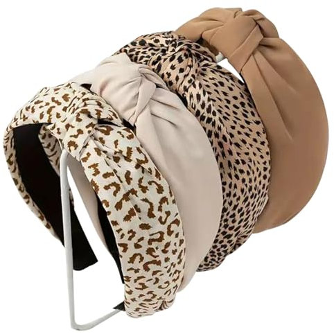 DRESHOW 4 Pack Headbands for Women and Girls Flower Printed Knotted Plastic Head Band Fashion Boho Wide Hairbands Non Slip Hair Accessories