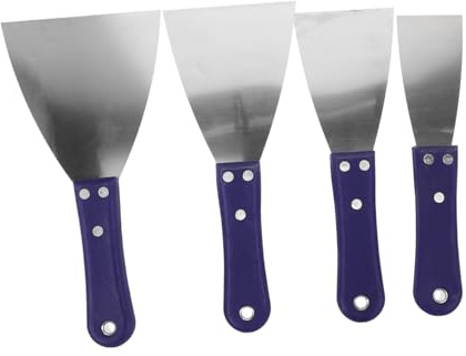 Spatola per Stucco in Acciaio Inox 4 Pezzi, Raschietto