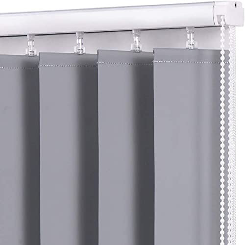 Vertikaljalousien Komplettset, Verdunkelungsjalousien, Jalousien aus Polyestergewebe, Thermo-Lamellen-Lamellen, Jalousie-Lamellen 90 mm, für Schlafzimmer, Wohnzimmer, Büro (B90xH220cm(36x87i