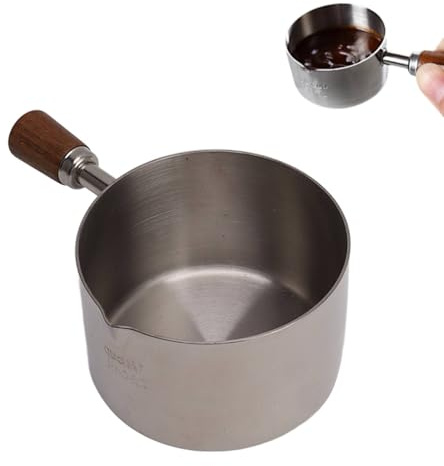 Saucières, saucières en acier inoxydable, mini casserole, casserole avec poignée, casserole ronde, casserole avec bec verseur (250ml)