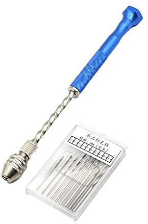 siduytin Mikro Spiralbohrer, Pin Schraubstock, präziser manueller Werkzeugsatz, rutschfester Design Stanzer, automatische Drehung, rotierende Werkzeuge, Harz, Holz, Schlüsselanhänger, Typ 4