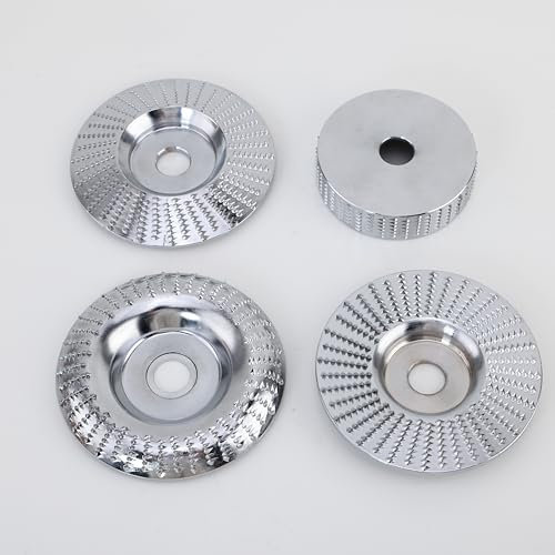 Amoladora angular de madera, diámetro de 5/8 pulgadas, accesorios de 3/4, forma de madera, disco de lijado/corte, 4 piezas, plata