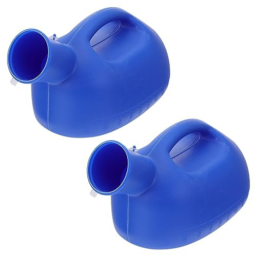 KOMBIUDA 2 Stück Nachttopf Urinal 2000ml Mit Deckel Großer Erwachsenen Urinflasche Aus Stabilem Material Geruchsverschluss Spucknapf Für Männer Senioren Zuhause