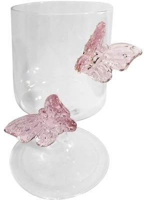 BestAlice Taza de Mariposas con Base Alta, Creativas Tazas de Champán, Copa de Cóctel, Copas de Vino únicas, Cristalería Romántica para Beber, Copas de Champán de Cristal (vidrio