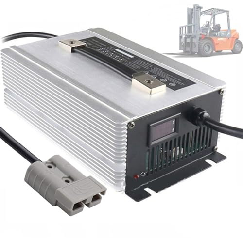 HYDTGZ Caricabatterie per Carrelli Elevatori Elettrici 12V/24V/36V/48V/60V/72V 2000W Caricabatterie per Batterie al Piombo Ad Alta Potenza con Spina Anderson da 350A,Argento,72V 20A