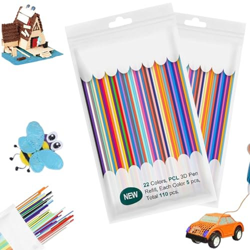 3d Doodler Stift Nachfüllpacks,3d Stift Filament Farben Für Kinder,3d Stift Nachfüllung,Pack of 220 Doodler Pens Refill Packs 2.5 Mm,22 Colours Print Pens Refills for Children,3d Stift Zubehör Pcl