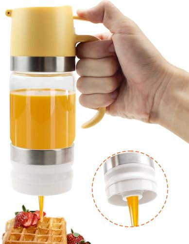 FUYAHA Honigspender aus Glas, kein Tropfen, 266 ml, Honigglas mit Griff, klarer Glas-Honigbehälter, Ahornsirupspender, perfekt für Honig und Sirup