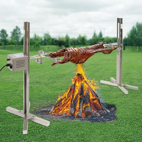 LIAIZE Hog Roaster BBQ, Electric Grill Rotisserie Kit, 5 Gears Adjustable Height, Stainless Steel Spit Barbecue Rotisseries, bis 40KG