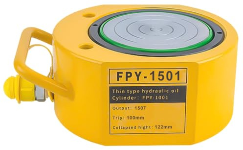 Robuster hydraulischer Hubzylinder – 100/150/200 Tonnen Kapazität, 0,8/2 Zoll Hub, einfachwirkender, dicker Hydraulikheber – Handpumpe nicht im Lieferumfang enthalten