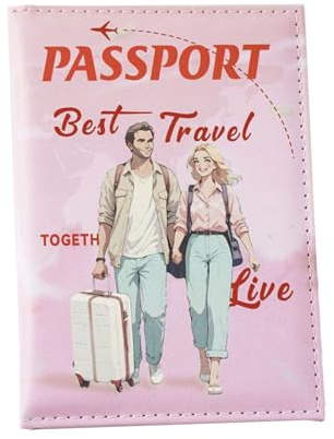 Passfodral för resor, passfodral | tryckpar passskydd, kreditkort boardpass, plånbokstillbehör för par, kvinnor, barn, utomlands, studier utomlands, ROSA, Zwei Personen, Se beskrivning