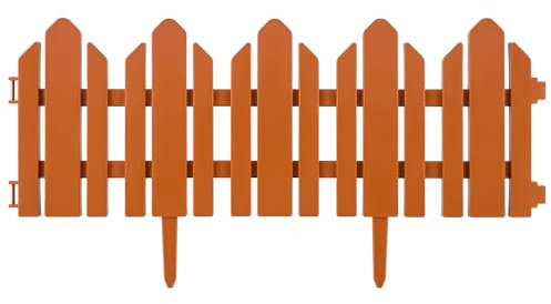 Gartenzaun Kleiner Zaun Rand Palisade dekorativer Zaun Terrakotta 2,3 mb Gartendekoration Anordnung Blumen Pflanzen Plastik Elegant Einfache Montage Modular Flexibel
