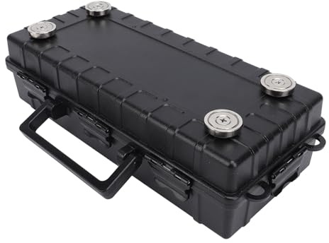 Tihebeyan Magnetablagerung Box 4 Magnete Design Unter Dem Auto Versteckten Schlüsselhalter Organizer für Outdoor -Aktivitäten und Autoanwendungen Schwarze ABS