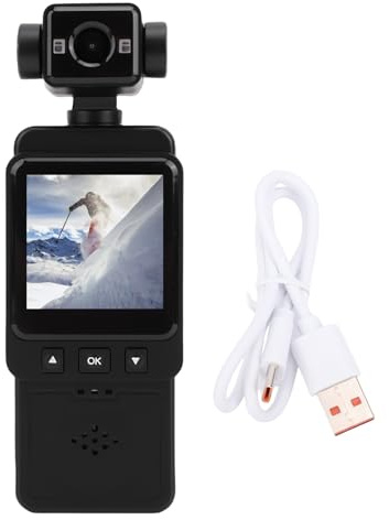 Cuifati Caméscope de Poche de 256 Go, Caméras Corporelles avec Enregistrement Vidéo.180 ° Rotation Lens True HD 1080p 1,53 Pouce écran pour Extérieur, Enregistrement de Voyage,