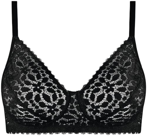 Nur Die Daily Lace BH ohne Bügel verführerischer Spitzen BH mit Breiten Trägern breites Unterbrustband bügellos Bustier Damen