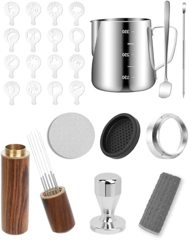 ZaKaBox 26PCS Coffee Tamper Set, Coffee Accessories Barista Set, with 51mm Tamper, Puck Screen, Dosing Funnel, Barista Towel, Milk Jug, WDT Tool & Coffee Accessories Kit