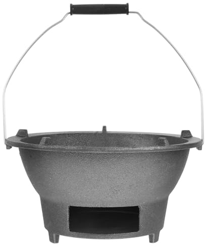 GARIOUANS Parrilla Portátil de Fundición de Hierro para Mini Fogón para Barbacoa Interiores y Exteriores Diseño Compacto para Realzar Sabor y Facilitar Uso