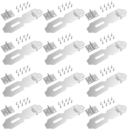 12 Pcs Heavy Duty Hasp and Staple Stainless Steel