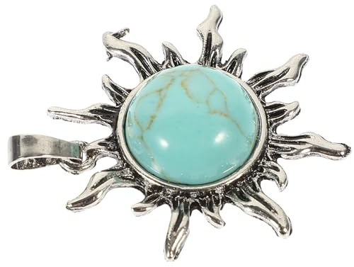 CLISPEED Dekorativer Selbstgemacht Schmuckanhänger Sonnenanhänger aus Türkis für Halskette Armband Ohrring Zubehör zum Selbermachen
