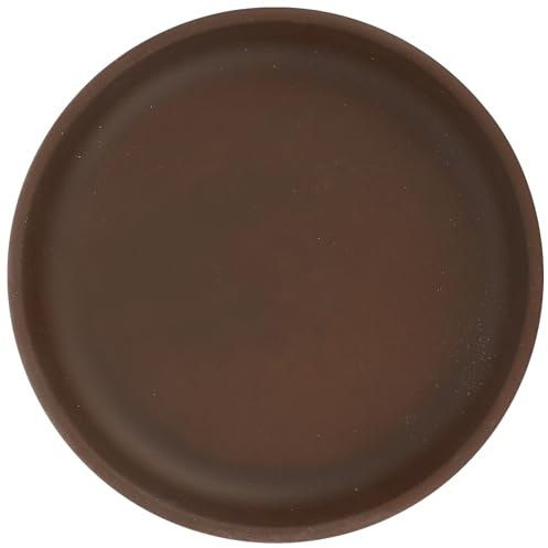 MAGICLULU Sottovaso Rotondo in Ceramica Marrone per Vaso da Giardinaggio, Previene Macchie d'Acqua e Fuoriuscite di Terra, per Piante in Vaso da Interno ed Esterno