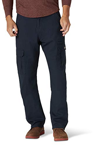 Wrangler Men's Jeans Cargo Pant, Relaxed Fit, Straight Leg, Navy, 32W / 34L