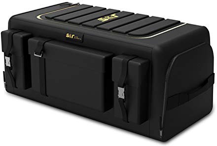 Ergocar Kofferraum-Organizer, Taschen für Auto, aus Oxford, 3-fache Größe, faltbar, hohe Kapazität, Organizer für Auto/SUV/LKW (schwarz, 70 l mit Seitentaschen)