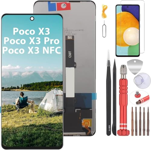 YHX-OU LCD para Xiaomi Poco X3 NFC Poco X3 Pro Pantalla Táctil de Repuesto de Digitalizador con Herramientas de Instalación (Negro)