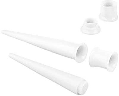 Taffstyle Piercing Ohrpiercing 2 in 1 Set Dehnstab Dehnungsstab Expander Flesh Tunnel 8mm Weiß