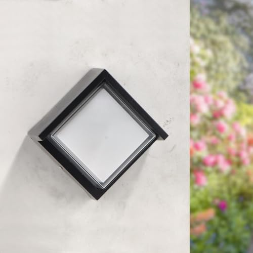 M Ledme – Aplique de Pared Led Cinza 12W, Luz Cct, Impermeable IP65, Lámpara Moderna Para Jardín, Terraza, Patio y Entrada