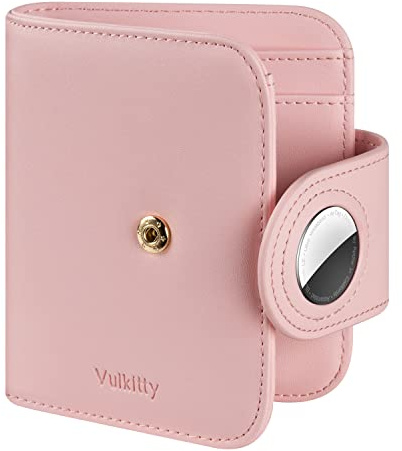 Vulkitty Damplånbok för Airtag, Liten läderväska för kvinnor RFID-blockerande dubbelsidiga kreditkortsplånböcker