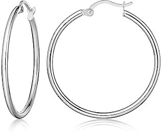 Limerencia Titan Creolen Ohrringe, Leicht Hypoallergene Große Nickelfreie Silber Medizinische Creolen Ohrringe für Damen 20mm 30mm 43mm (30mm, Silber)