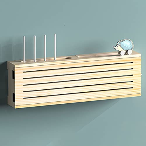 XINBALOVE WLAN-Router-Aufbewahrungsboxen, Router verstecken,Steckdosenabdeckung aus Holz, lochfreies Set-Top-Box-Regal zur Wandmontage-Type D||9