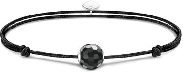 THOMAS SABO Armband Karma Secret mit schwarzem Obsidian Bead 925 Sterlingsilber, Nylon