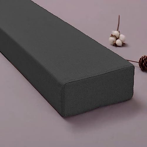 Bettlückenfüller, individuelle Größe, Bettbrücke, enge Nahtfüller, Kopfteilkissen, Stopper, Armlehne, Stützkissen mit abnehmbarem Bezug für Sofa, King/Queen-Bett, 200 x 10 x 8 cm, Dunkelgrau