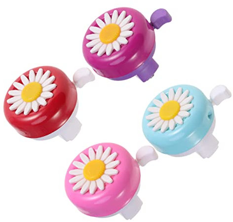 GOOHOCHY 4stücke Daisy Fahrradklingel Blumenklingel Mini Glocke Zubehör Für Standardfahrrad Mountainbike Roller Motorrad Dreirad Mit Lauten Klaren Klang Und Einfacher Installation