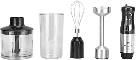AMONIDA Batidora de Mano, Picadora de Carne con Hoja de Acero Inoxidable, Herramienta para Mezclar, Exprimidor de Fácil Mantenimiento de 1000W para Cocina (Enchufe Europeo 220V 8A)