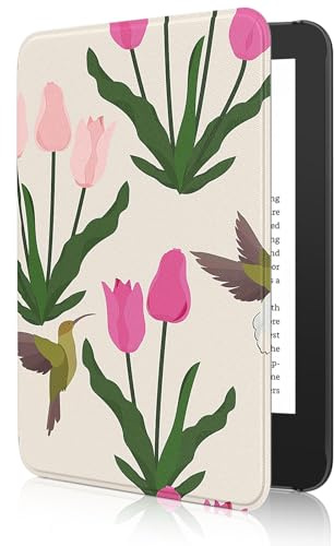 MoKo Hülle für 6 Amazon Kindle 11.Gen,2024/2022, Tulpe