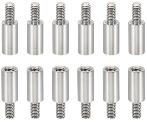 PATIKIL 12 Stück M3 10+6mm Abstandshalter Aluminium für Leiterplatte | Gewindeabstandshalter Schrauben-Set 3mm ID 5mm OD Metrische männliche weibliche Gewindeadapter, M3
