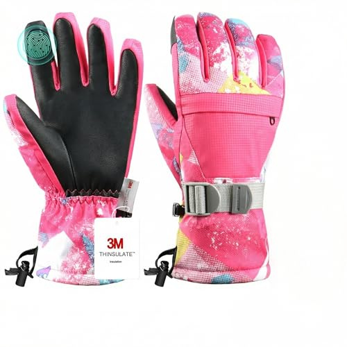 Pnosnesy Ski Gloves, Warmest Waterproof and Breathable Snow Gloves for Cold Weather, Fits Both Men & Women,for Parent Child Outdoor