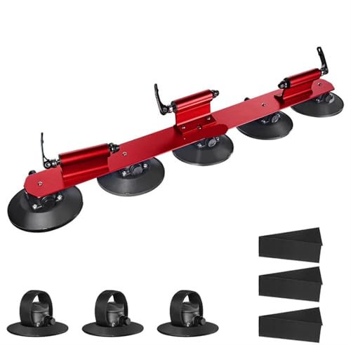 Supporto per Forcella per Bici Portabici da tetto con ventosa a vuoto for auto, portabici da montagna, portabici da tetto for auto, supporto universale for bici da montagna(Red for 3 bikes)
