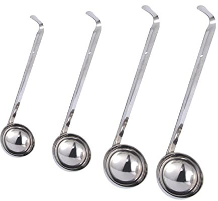 Cabilock 2piezas Cuchara De Acero Inoxidable Gancho Para Colgar Mango Cucharón Sopero Para Servir Sopas Utensilios De Cocina