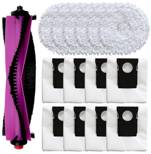 Puupaa Lot de 15 pièces de rechange pour aspirateur robot Eureka J15 Pro, brosse principale, chiffon de nettoyage, sacs à poussière