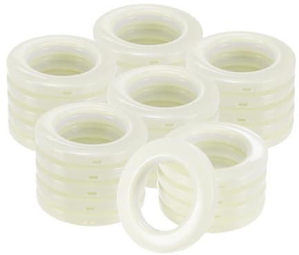 M METERXITY 25-pack gardinöljetter, 40 mm (1-9/16 tum) innerdiameter plastgardinringar klämöglringar nanoskala lågt ljud romersk ring för fönster/tyg, hemgardiner öljetter [beige]