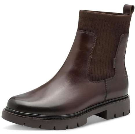 Tamaris Comfort Damen Chelsea Boots mit Reißverschluss Wasserabweisend, Braun (Mocca), 39 EU