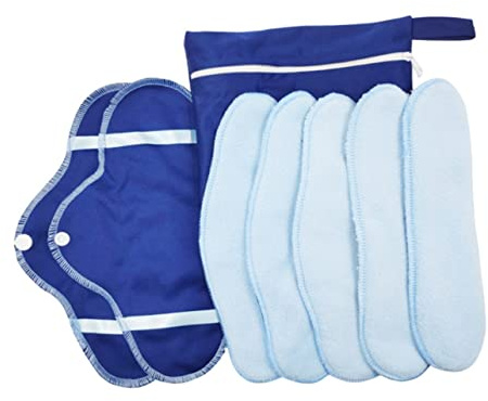 IWOWHERO Compresas Reutilizables Lavables 8 Piezas Toallas Sanitarias Portátiles de Tela y Transpirables Almohadillas Menstruales para Adecuadas Uso Femenino Período Menstrual