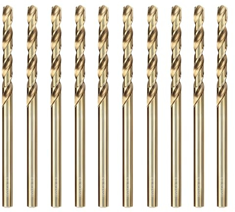 HSS Kobalt Bohrer Set 3.0mm 10tlg. Professionell Metallbohrer Spiralbohrer | M35 HSS Kobalt Jobber Bohrer Set fur Edelstahl, Hartmetall, harter Stahl, Gusseisen, Kupfer, Aluminium, Holz und Kunststoff