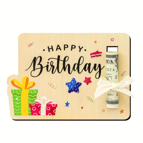 IKOPFLN 1 Pièce Carte de Voeux en Bois, Carte Cadeau, Carte de Voeux en Bois avec Enveloppes pour les Anniversaires,cartes cadeaux (D)