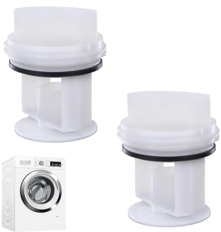 SIXHAOBU 2 filtros de pelusa para lavadora, Filtro de pelusa Filtro de inserción compatible con para Bosch para Siemens para Constructa para Neff (Blanco)