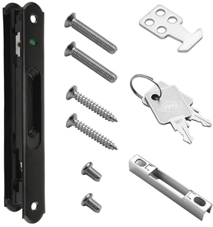 Serrure de Porte Coulissante,Verrou Baie Coulissante Fermeture Crochet de Fenêtre Verrou Porte Mobile Moderne Simple Double Face pour Portes Mobiles, Fenêtres, Portes Coulissantes en Verre