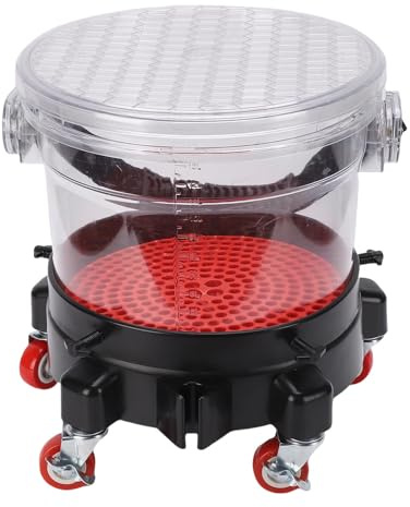 CFTGIW Système De Lavage De Seau De Voiture 15L Lavage Détaillant Kit Comprennent Grit Piège 5 Castor Seau Dolly Couvercle Transparent
